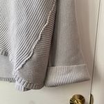 Free People La Brea Grey Slouchy Oversized V-neck Sweater Photo 4