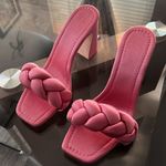 Loeffler Randall Freya Braided Curved Heel Sandals Bubblegum, Size 11 New in Box Photo 5