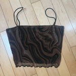 Bear Dance Brown Mesh Swirl Pattern Tube Crop Top Size Small Photo 1