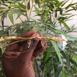 Unisex Cool Retro Gold metal frame panther statue clear white lens sunglasses Photo 3