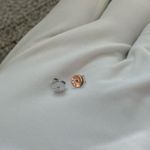 Brand New Natural Opal 9K Solid White Gold Sphere Bezel Settings Earrings/Studs Multiple Photo 7