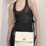 Ralph Lauren LRL Lauren Vanilla/Black Leather Agdon Messenger Crossbody Bag Photo 6