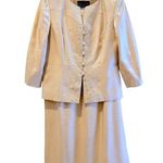 Alex Evenings Skirt Suit Long Sleeve Blazer Lined
Champage Gold Size 8 Photo 0
