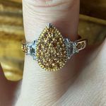 Natural Honey Sapphire White Topaz Sterling Silver Ring Size 7 Yellow Photo 0