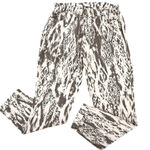XCVI  Gray and White Ikat Boho Mid Rise Cuffed Drawstring Pants Size Large Photo 0