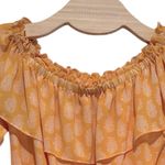 MICHAEL Michael Kors Off Shoulder Long Sleeve Yellow Print Boho Romper M Size M Photo 4