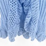 No Boundaries  Y2K Grunge Crochet Open Knit Ruffle Tie Front Cardigan Sweater S Photo 4