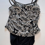 MiracleSuit Black White Paisley Wireless One Piece Swimsuit Size 10 Photo 0