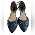 Rialto  Mya Studded Faux Leather Ankle Buckle Wedge Shoes Photo 1