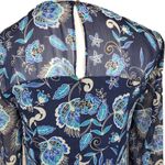 The Limited  Navy Blue Sheer Floral Long Sleeve Shift Dress - Size 10 Photo 7