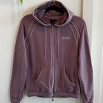 BCBG MaxAzria 90's Y2K Light Purple Zip Up Hoodie Silver Front & Back Logo XL Photo 0