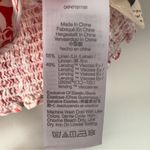 Madewell  Linen Blend Floral Wrap Top Red White Short Puff Sleeves V-Neck Smocked Photo 10