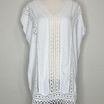 Boho Me White Eyelet Crochet Fringe CoverUp Photo 1