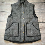 Blue Rain Quilted Down Vest Womens Size Medium Pockets Herringbone Black Gray Photo 0