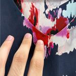 Kate Spade  Blue Red Watercolor Floral Silk Sleeveless V-neck Relaxed Fit Top 4 Photo 2