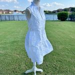 Amanda Uprichard White Sleeveless Tiered Floral Dress Photo 2