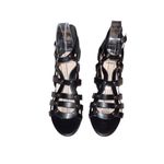 Marc Fisher Womens Lusa Caged City Sandals Black Ankle Strap Size 6M EUC Photo 1