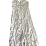Aerie Front Slit Maxi Dress Low Backless Beaded T Back White Photo 2