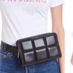 Amanda Uprichard  Faux Leather Quilted Belt Bag Women's Size OS Black NEW Photo 1