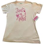 American Crown Pink Graphic Tee Tired as A Mother Queen Crown Shirt Large NWT Photo 0