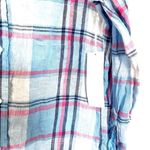 Grayson Threads The Hero 100% Linen Blue Plaid Button Down Top Anthropologie Photo 10