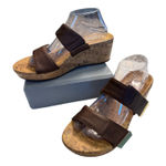 Vionic Pepper Brown Leather Cork Wedge Slip-On Sandals Comfort Arch Support 10 Photo 0