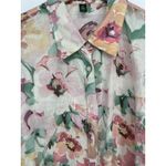 Ralph Lauren Lauren  100% Linen Button Up Top Floral Size 2X Coastal Feminine Photo 2