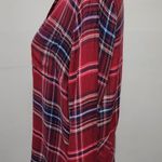 Lucky Brand  red blue split back plaod button down size large Photo 4