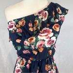A'Gaci A’gaci navy floral ruffle one shoulder peplum top size small NWT Photo 1