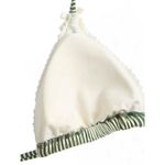Green Striped Lace Bowknot Halter Triangle Bikini Top Photo 4