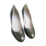 LK Bennett  STILA COURTS OLIVE PATENT ROUND HEELS PUMPS 39 Photo 1