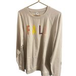 NWOT Fall Spellout Crewneck Sweatshirt Womens Plus 3XL Beige Cozy Graphic Tan Size undefined Photo 2