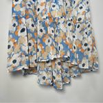 Joie  Floral Field Blue Maxi Tiered V Neck Dress Orange Long Sleeve Cottagecore Photo 4