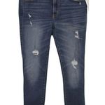 Abercrombie & Fitch  Ankle Jean Blue Denim Distressed Cropped Jeans Size 30 / 10 Photo 0