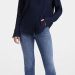 Good American New Womens Size 3/Large Navy Flap Pocket Button Up Shirt Photo 0