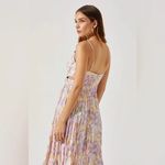 ASTR šø the Label Pleated Twist Bust Cutout Midi Dress Purple&Yellow Floral Print Photo 4