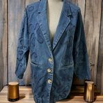 Deyas vintage Denim jacket with brocade work all over Y2K Blue Size L Photo 0