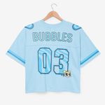Her Universe Cartoon Network The Powerpuff Girls Bubbles Women's Cropped Football Jersey Photo 2