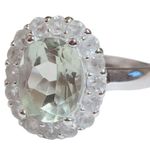 Amethyst Green  and White Topaz 925 Sterling Silver Ring Sz 6 Photo 3