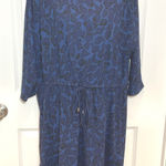 H by Halston  Blue Black Abstract Print Tunic Dress Size M Photo 0