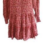 Max Studio Women's Rust Floral Prairie Mini Dress Boho Long Sleeve Size Medium Photo 4