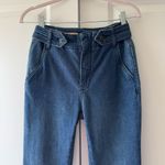 Anthropologie Pilcro Polished Mid Rise Blue Dark Wash Full Length Bootcut Jeans Photo 5