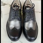 Fly London  Palt Black Antique Silver Leather Lace Up Wedge Shoes 37 /6.5 Photo 1