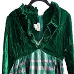 Vintage Lorrie Deb Emerald Green Velvet Plaid Maxi Dress Emma Bridgerton 9/10 Photo 3
