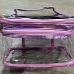 Clear and Pink Cosmetic Bag with removable foam insert for sorting White Photo 0