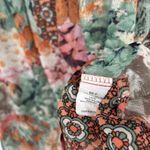 Figueroa & Flower Boho Floral Top Mixed Pattern Lace Pink Orange Tie Neck Size L Size L Photo 8