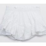 Aerie  White Denim Size XL elastic waist flounce mini skirt NWT Photo 4