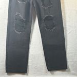 Black Distressed Ripped Jeans Women's Size S Wide Leg Baggy Denim Pants Photo 3