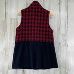 NTCO Nomadic Traders Sweater Vest Women Medium Red Black Plaid Wool Pockets Photo 3