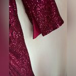 ASOS NWT Burgundy Red Sequin 3/4 Sleeve Wrap Midi Maxi Formal Cocktail Dress 22 Photo 5